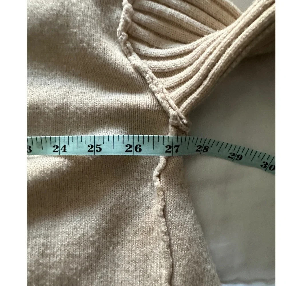 Free People Orion A line Tunic Sweater Beige Almond XS Knit Comfy Oversized‎